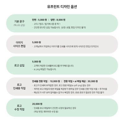 유프린트 & 북메이크앨범지 엽서 (8매)